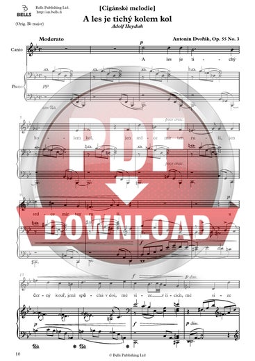 Dvoř&aacute;k, Anton&iacute;n: A les je tich&yacute; kolem kol, Op. 55 n.&ordm; 3