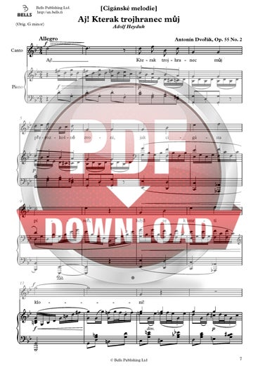 Dvoř&aacute;k, Anton&iacute;n: Aj! Kterak trojhranec můj, Op. 55 n.&ordm; 2