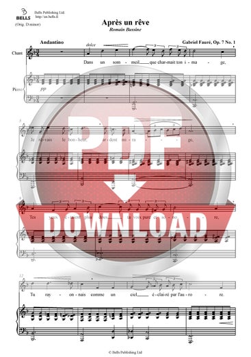 Faur&eacute;, Gabriel: Apr&egrave;s un r&ecirc;ve, Op. 7 n.&ordm; 1