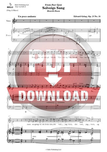 Grieg, Edvard: Solveigs Sang, Op. 23 n.&ordm; 18