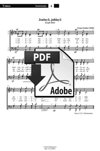 Gruber, Franz: Jouluy&ouml;, juhlay&ouml; (coro mixto)