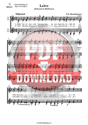 Hannikainen, P. J.: Leivo (coro femenino)
