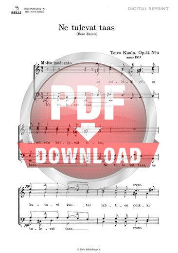 Kuula, Toivo: Ne tulevat taas, Op. 34 n.&ordm; 4