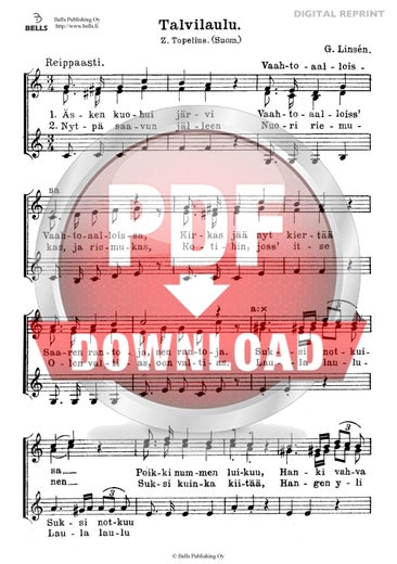 Lins&eacute;n, Gabriel: Talvilaulu (coro de voces blancas)