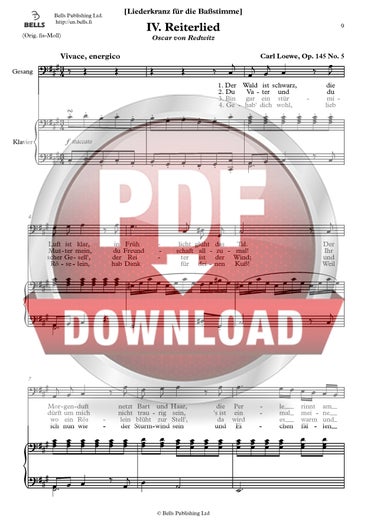 Loewe, Carl: Reiterlied, Op. 145 n.&ordm; 5