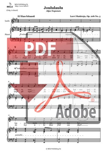 Madetoja, Leevi: Arkihuolesi kaikki heit&auml;, Op. 20b n.&ordm; 5