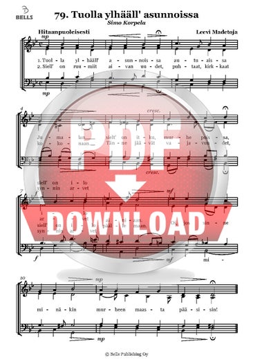 Madetoja, Leevi: Tuolla ylh&auml;&auml;ll' asunnoissa (coro mixto)