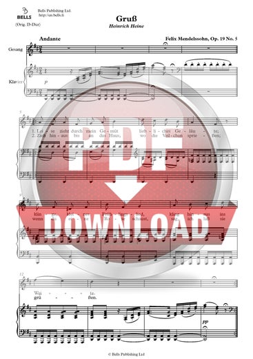 Mendelssohn, Felix: Gru&szlig;, Op. 19 n.&ordm; 5