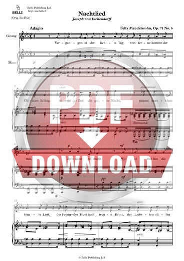 Mendelssohn, Felix: Nachtlied, Op. 71 n.&ordm; 6