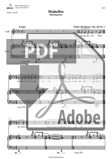 Merikanto, Oskar: Iltakellot, Op. 106 n.&ordm; 1