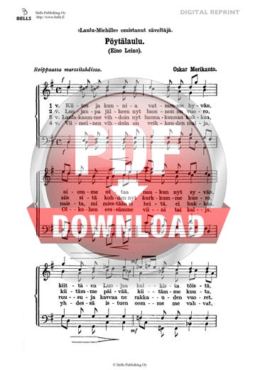 Merikanto, Oskar: P&ouml;yt&auml;laulu, OM 214