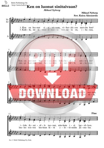 Nyberg, Mikael (arr. Kaisa Alasaarela): Ken on luonut sinitaivaan? (coro femenino)