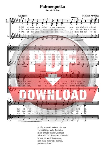 Nyberg, Mikael: Paimenpoika (coro infantil)