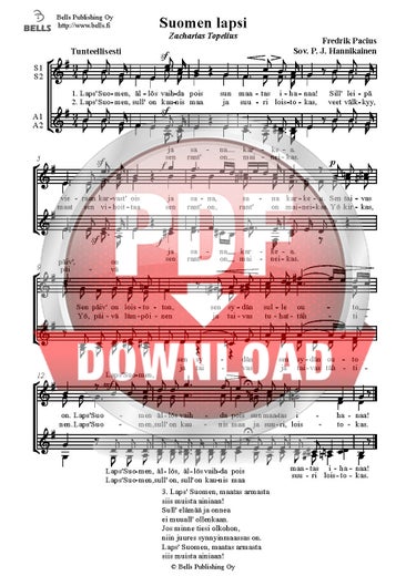 Pacius, Fredrik (arr. P. J. Hannikainen): Suomen lapsi (coro femenino)