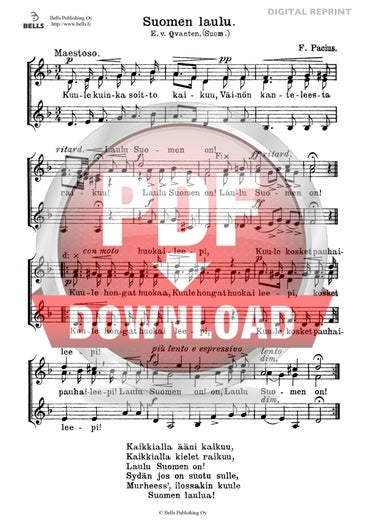 Pacius, Fredrik: Suomen laulu (coro de voces blancas) (2)