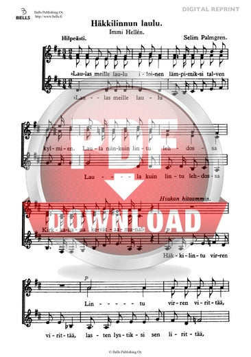 Palmgren, Selim: H&auml;kkilinnun laulu, Op. 90 n.&ordm; 2