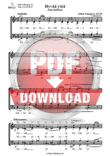 Palmgren, Selim: Hyv&auml;&auml; y&ouml;t&auml;, SP 95
