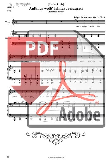 Schumann, Robert: Anfangs wollt' ich fast verzagen, Op. 24 n.&ordm; 8