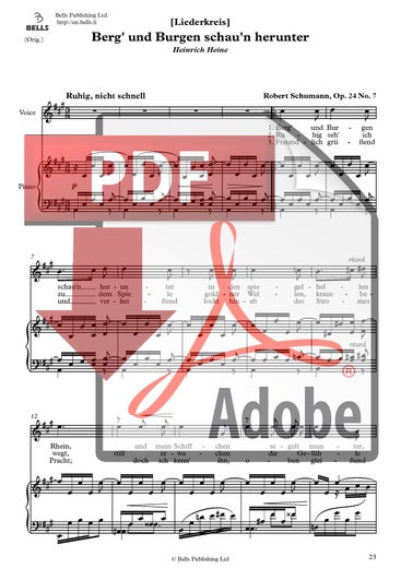 Schumann, Robert: Berg' und Burgen schau'n herunter, Op. 24 n.&ordm; 7