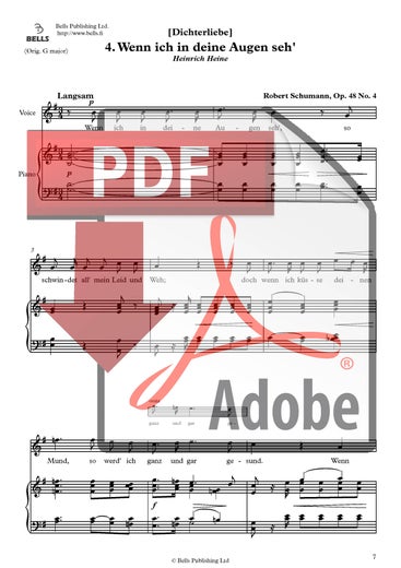 Schumann, Robert: Wenn ich in deine Augen seh', Op. 48 n.&ordm; 4