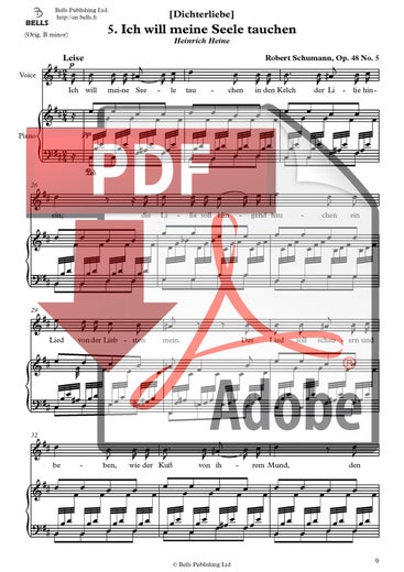 Schumann, Robert: Ich will meine Seele tauchen, Op. 48 n.&ordm; 5