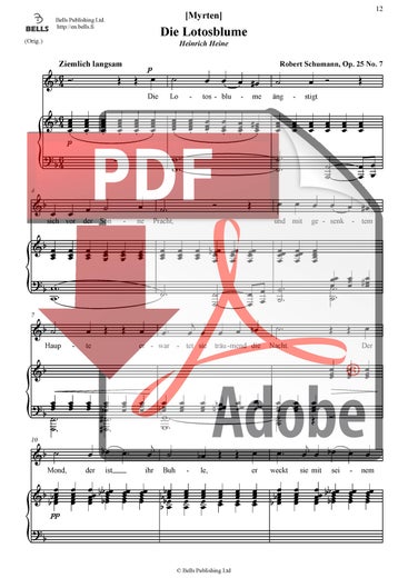 Schumann, Robert: Die Lotosblume, Op. 25 n.&ordm; 7