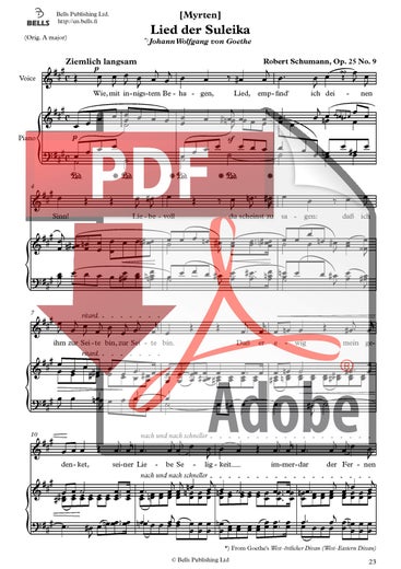 Schumann, Robert: Lied der Suleika, Op. 25 n.&ordm; 9