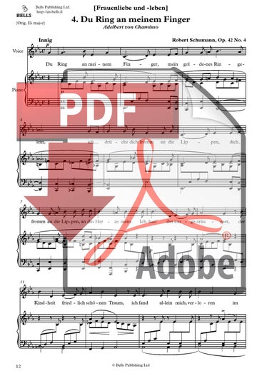 Schumann, Robert: Du Ring an meinem Finger, Op. 42 n.&ordm; 4