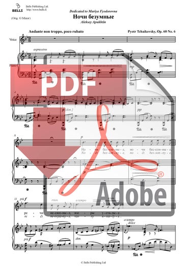 Chaikovski, Piotr: Notshi bezumnye, Op. 60 n.&ordm; 6