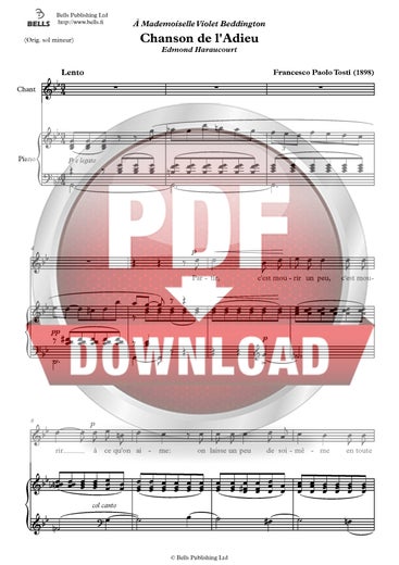 Tosti, Francesco Paolo: Chanson de l'Adieu