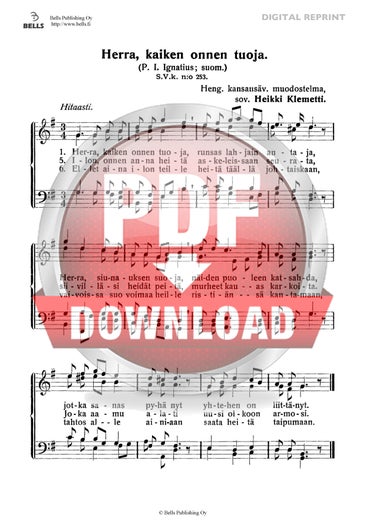 Trad. (arr. Heikki Klemetti): Herra, kaiken onnen tuoja