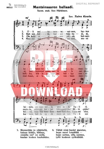 Trad. (arr. Toivo Kuula): Mantsinsaaren balladi