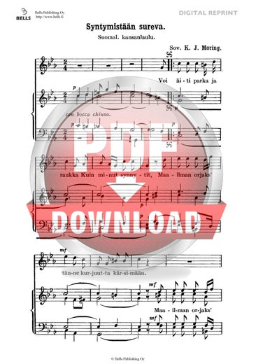 Trad. (arr. Karl J. Moring): Syntymist&auml;&auml;n sureva