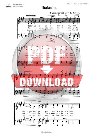 Trad. (arr. Emil Sivori): Iltalaulu (coro masculino)