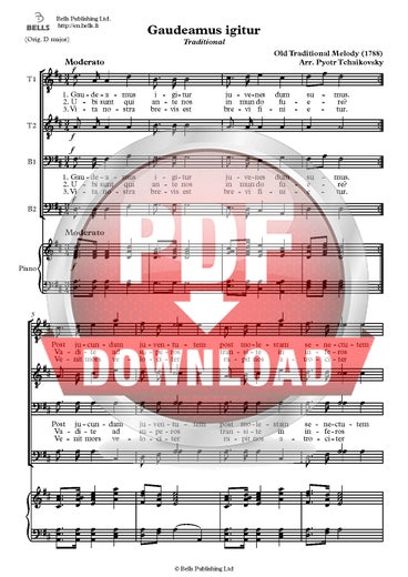 Trad. (arr. P&euml;tr Čajkovskij): Gaudeamus igitur (coro masculino)