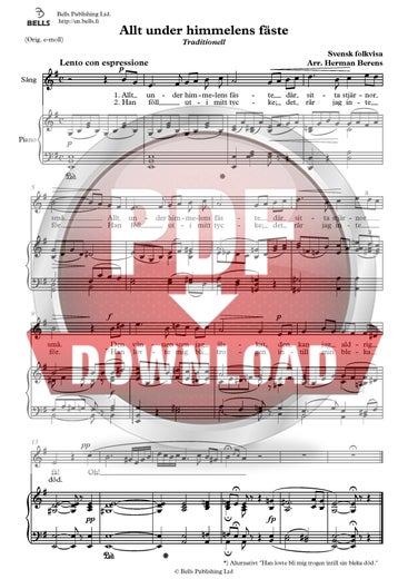 Trad. (arr. Herman Berens): Allt under himmelens f&auml;ste