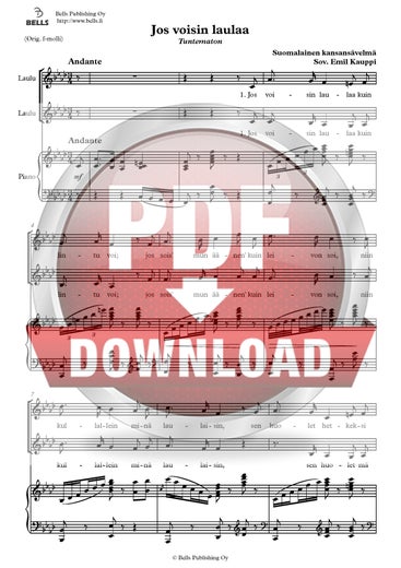 Trad. (arr. Emil Kauppi): Jos voisin laulaa (d&uacute;o)
