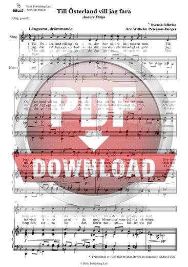 Trad. (arr. Wilhelm Peterson-Berger): Till &Ouml;sterland vill jag fara