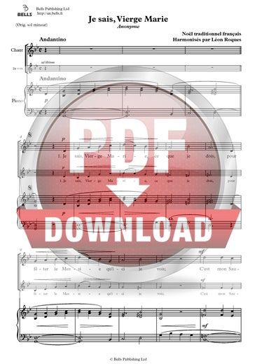 Trad. (arr. L&eacute;on Roques): Je sais, Vierge Marie (d&uacute;o)