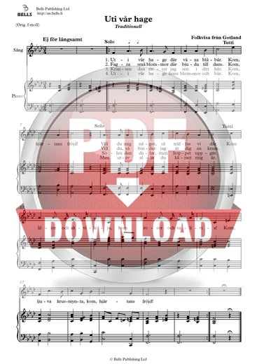 Trad. (arr.): Uti v&aring;r hage (canci&oacute;n solista)