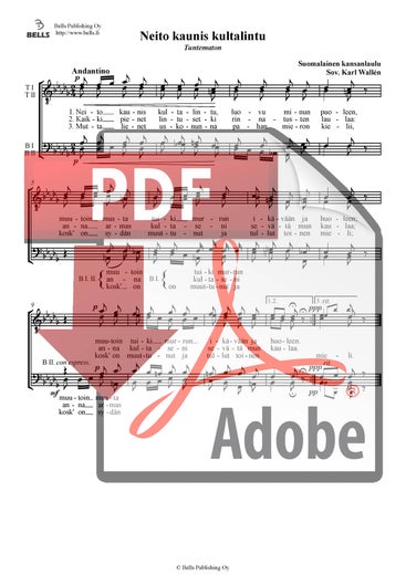 Trad. (arr. K. Wall&eacute;n): Neito kaunis kultalintu