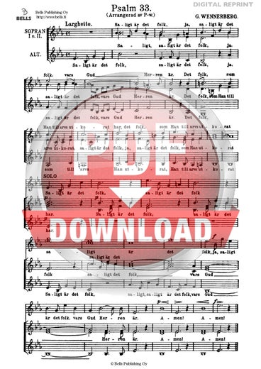 Wennerberg, Gunnar (arr. Hanna Pegelow): Salmo 33 (coro femenino)