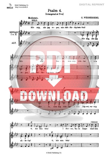 Wennerberg, Gunnar (arr. Hanna Pegelow): Salmo 4 (coro femenino)
