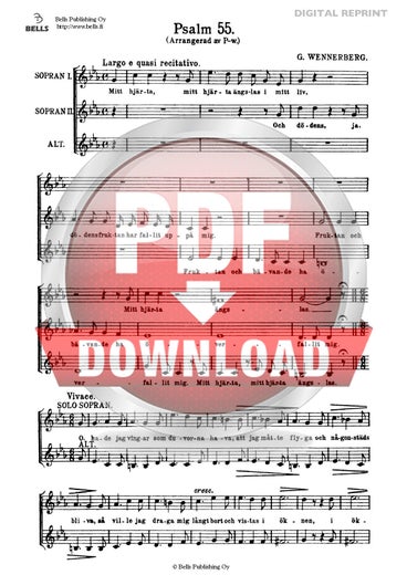 Wennerberg, Gunnar (arr. Hanna Pegelow): Salmo 55 (coro femenino)