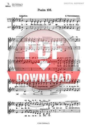 Wennerberg, Gunnar: Psalm 103 (coro femenino)