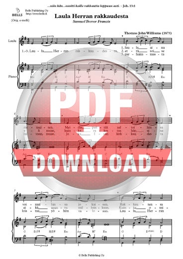 Williams, Thomas J.: Laula Herran rakkaudesta (canci&oacute;n solista)
